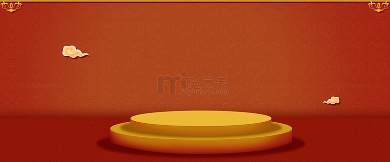 红色中国风舞台展示背景图