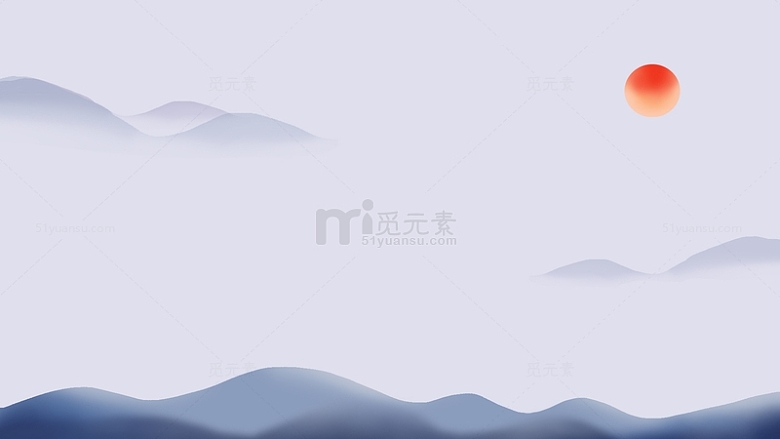 中国风传统复古水墨山云雾国潮背景
