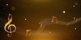 矢量黑金音乐会高端质感音符大气海报背景