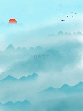 中国风水墨画意境海报背景