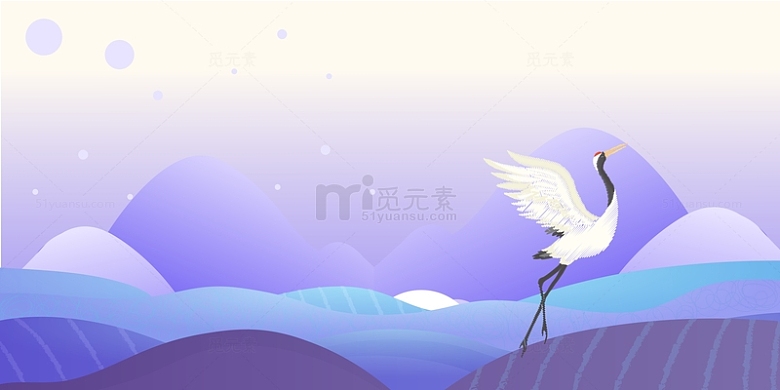 新中式国风仙鹤背景图