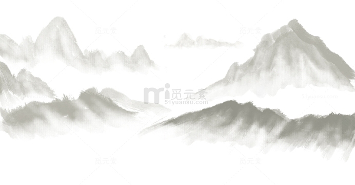手绘水墨山水崇山峻岭PSD
