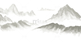 手绘水墨山水崇山峻岭PSD