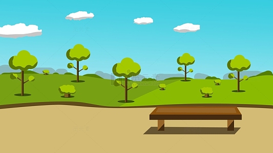 绿色卡通休闲公园