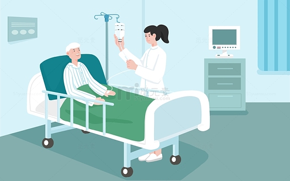 扁平医院医疗插画