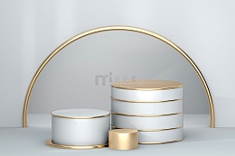 C4D白金色场景