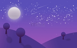 流星划过星空唯美意境夜景插画背景