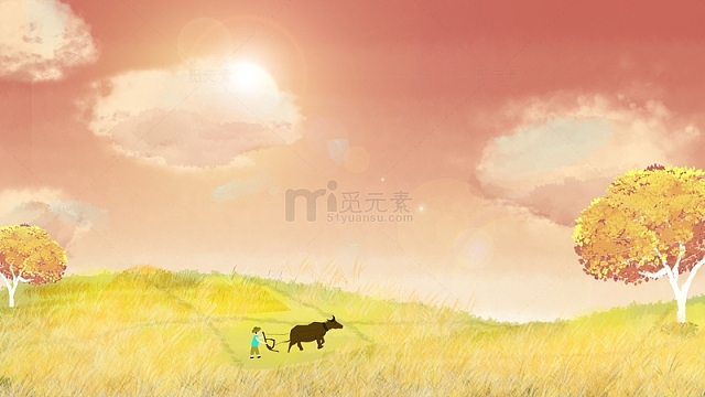 立秋农耕背景