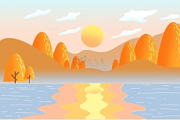 金黄色手绘小清新秋天立秋背景