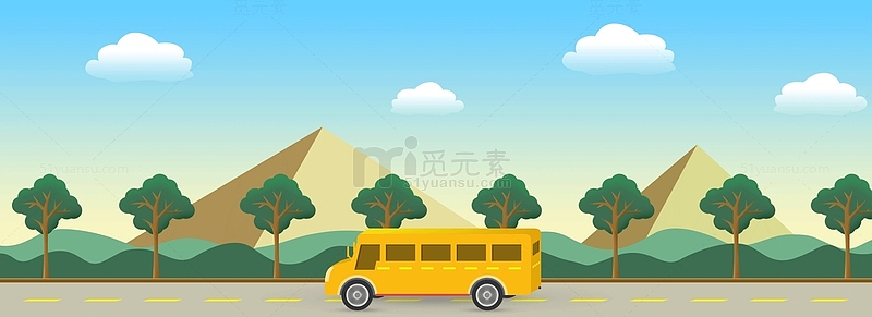 开学季校车行驶背景