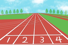 开学季操场跑道插画