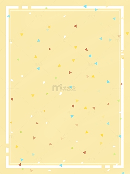 黄色小清新三角背景装饰元素开学季手绘图