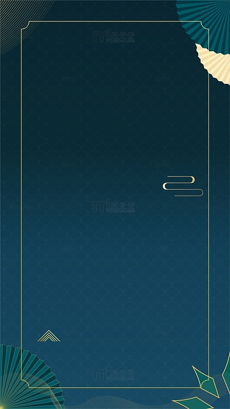 青蓝渐变国潮底纹背景