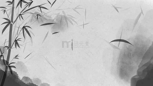 水墨古风山水竹子背景