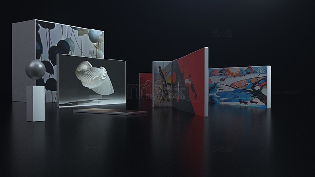 暗色系虚拟展厅三维场景搭建