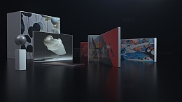 暗色系虚拟展厅三维场景搭建