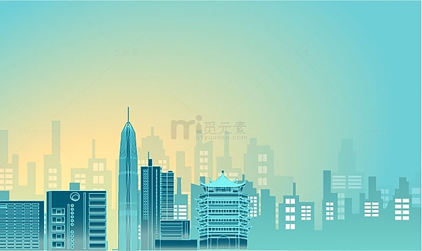 建筑工程房子城市线条楼房装饰背景