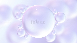彩色清新简约气泡泡泡水珠水滴时尚背景
