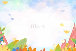 天空花朵树叶背景