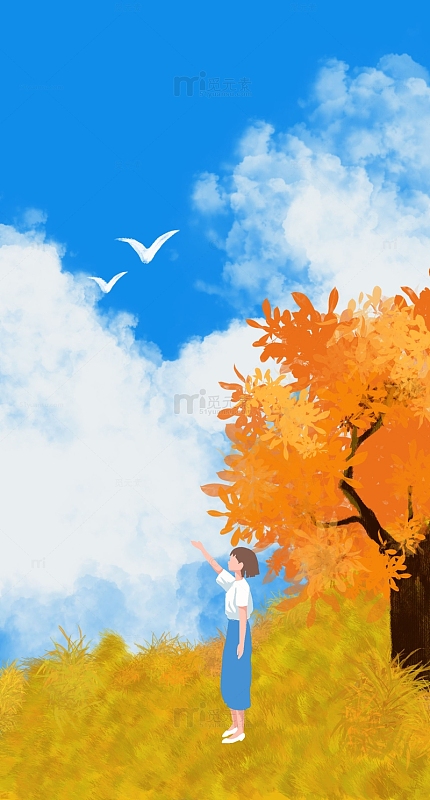 秋天插画背景