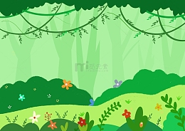 树林森林植物花草手绘背景图