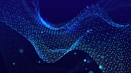 蓝色科技渐变波浪线条粒子背景