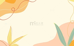 马卡龙线条树叶背景