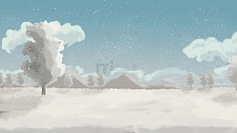 手绘雪景背景