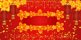 红色喜庆背景年会春节