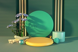 绿色日常简约小清新C4D展台背景