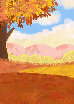 黄色秋天肌理插画背景