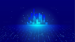 蓝色互联网科技粒子城市线条背景