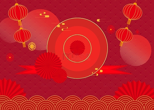 红色喜庆新年背景图