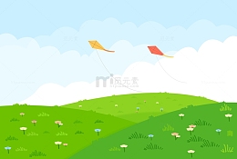 小清新新春春天矢量手绘背景