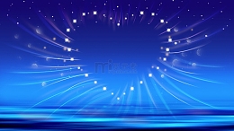 蓝色唯美星星汇聚爱心情人节背景