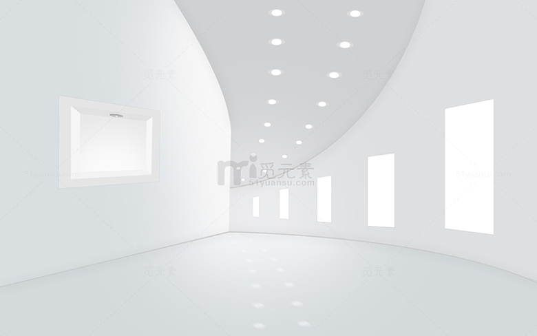 3D大气空间简约室内建筑海报背景