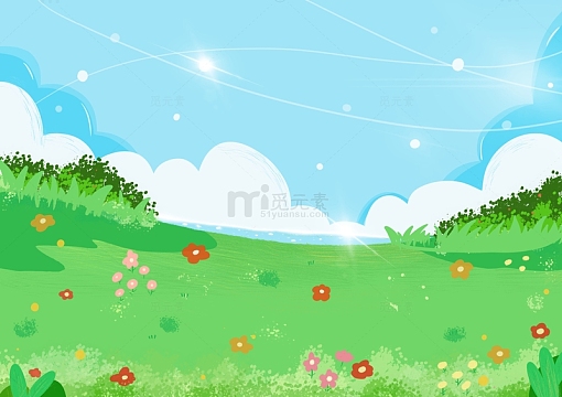 春天阳光背景手绘插画图(1720x2480)psdpng清新的淡绿色场景h5背景