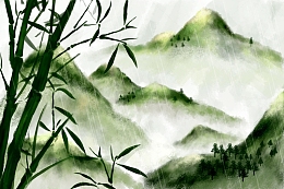 竹子山水雨水