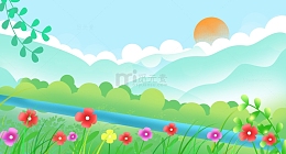 植树节春天绿色手绘背景