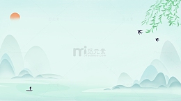 春分春天水墨燕子柳条背景