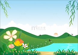 春天百花盛开燕子归来