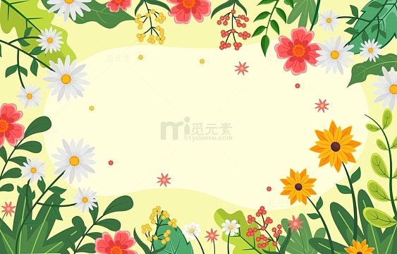 春天春分花朵绿叶花丛花团鲜花