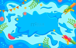 夏季水面解暑水枪玩具水枪彩旗暑假