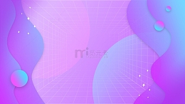 紫色渐变网格波浪背景