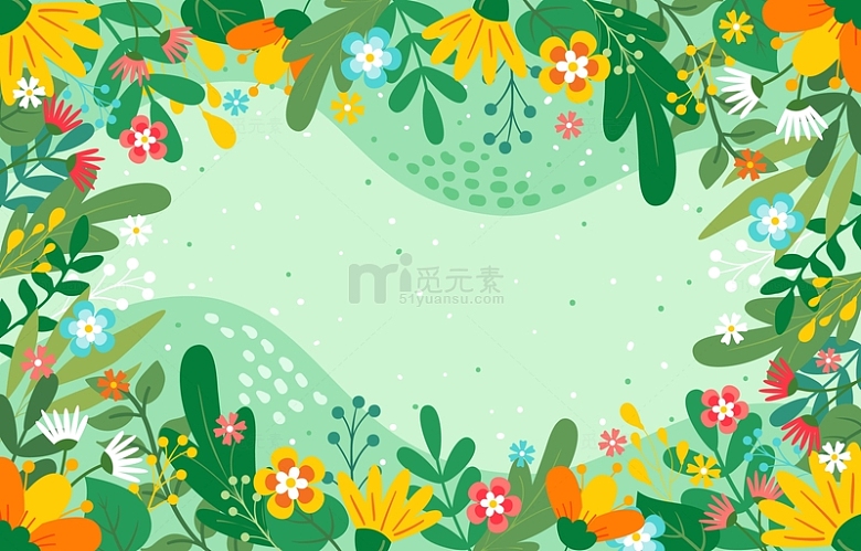 莫兰迪春天淡雅浅色花朵绿叶春天背景