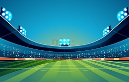 卡通矢量聚光灯足球场矢量足球场场地比赛