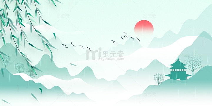 水墨国潮插画背景