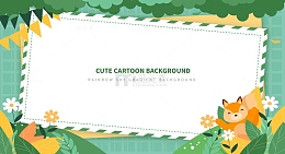 卡通可爱母婴亲子教育信封鲜花电商背景