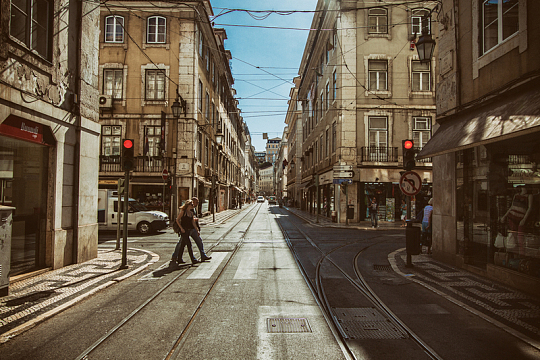 红灯行人马路街道