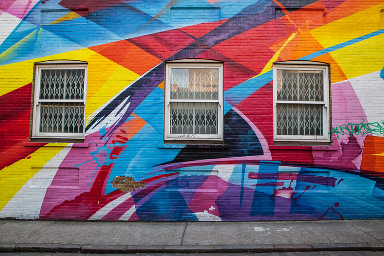 涂鸦墙面建筑街头艺术